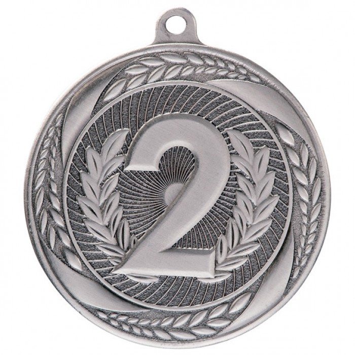 TYPHOON RUNNING ATHLETICS MEDAL 2ND PLACE - 55MM - SILVER